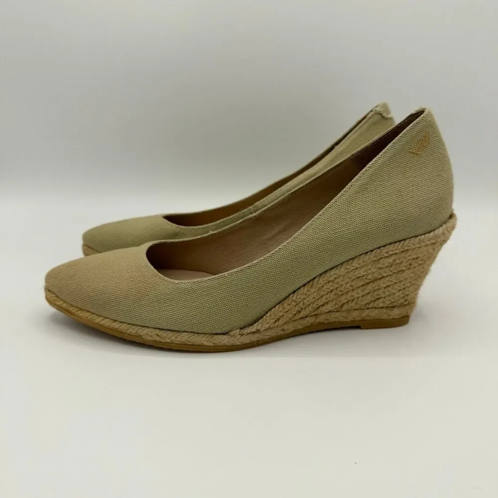 Viscata Barcelona Sand Roses Canvas Wedge Espadrilles Size EU 39 / US 8